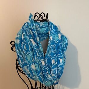 Lilly Pulitzer Vibrant Blue & White fish infinity Scarf